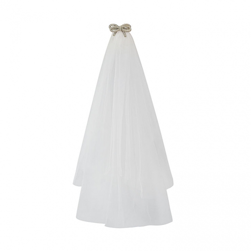 Gothic White Bride See-through Tulle Veil Halloween Cosplay Accessory N23303