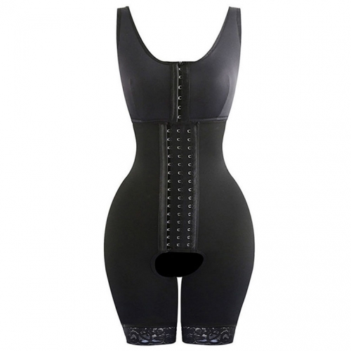 Women's Black Front Hooks Leaking Crotch Butt Lifter Shapewear Thigh Slimmer PT23265
