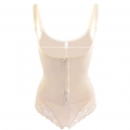 Women's Complexion Spaghetti Straps Front Zipper Butt Lifter Shapewear Thigh Slimmer PT23262