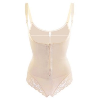Women's Complexion Spaghetti Straps Front Zipper Butt Lifter Shapewear Thigh Slimmer PT23262