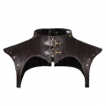Steampunk Brown High Neck Cap Sleeve Rivet Corset Shrug with Buckles N23166