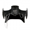 Steampunk Black High Neck Cap Sleeve Rivet Corset Shrug with Buckles N23165