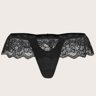 Hot Sexy Black Lace See-through Hollow Out Triangular Panty PT23101