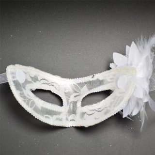 Fashion Women's Seductive Masquerade Party White Lace Lily Mask MS22982