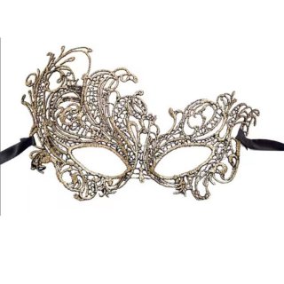 Women's Sexy Golden Lace Venetian Masquerade Party Mask Halloween MS22976