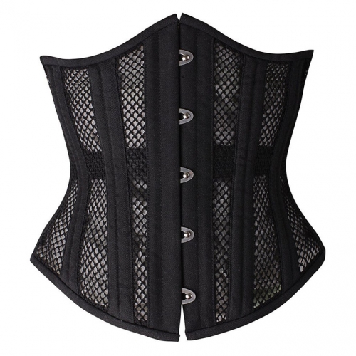 Women's 22 Steel Boned Breathable Mesh Bodyshaper Underbust Waist Cincher Corset N11007