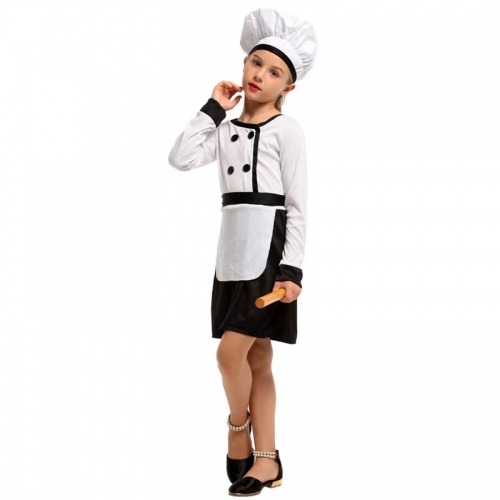 Sexy Girl Cook Uniform Cosplay Mini Dress Children Masquerade Costume N22948