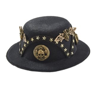 Steampunk Lolita Stars Bat Skull Head Halloween Costume Top Hat J22873