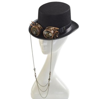 Steampunk Gear Goggles Masquerade and Rivet Halloween Costume Top Hat J22865