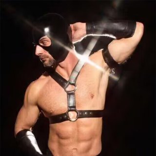 Men's Sexy Glossy PVC Leather Harness BDSM Clothing Bandage Stretchy Clubwear N22844