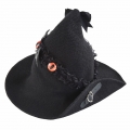 Black Lace Steampunk Wizard Red Eye Halloween Costume Top Hat J22798