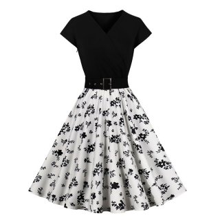 Fashion Surplice Neckline Flutter Sleeve High Waist Ruffle Hem Daily Swing Dress N22737