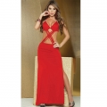 Red Multi Strap Gown N8236