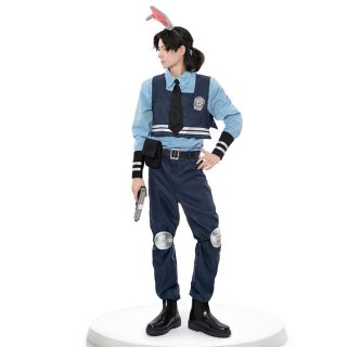 Lovely Cool Male Long Sleeve Shirt Judy Hopps Police Cosplay Costume N22696