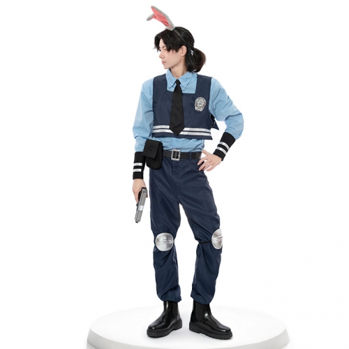 Lovely Cool Male Long Sleeve Shirt Judy Hopps Police Cosplay Costume N22696