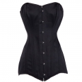 Sexy Retro Black Busk Closure 20 Plastic Bones Overbust Corset N22636