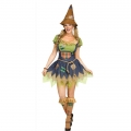 Sexy Magic Witch Round Neck Midi Dress Adult Cosplay Costume N22609