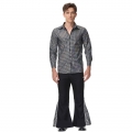 Men's Disco Dancing King Shiny Shirt Bell-bottoms Outfit Masquerade Cosplay Costume N22579