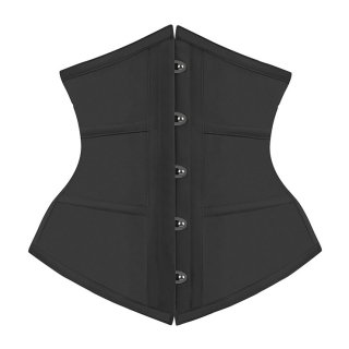 Retro Black Busk Closure 16 Steel bones Outside Corset N22568