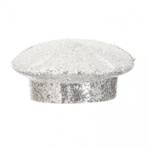 Fashion Sliver Rivets and Sequins Nightclub Masquerade Cosplay Halloween Costume Top Hat J22557