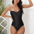 Sexy Black Lace-up 10 Plastic Bones One-pieces Corset N22507
