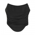 Retro Fantasies Black Backless Strapless 8 Plastic Bones Zipper Underbust Corset N22452