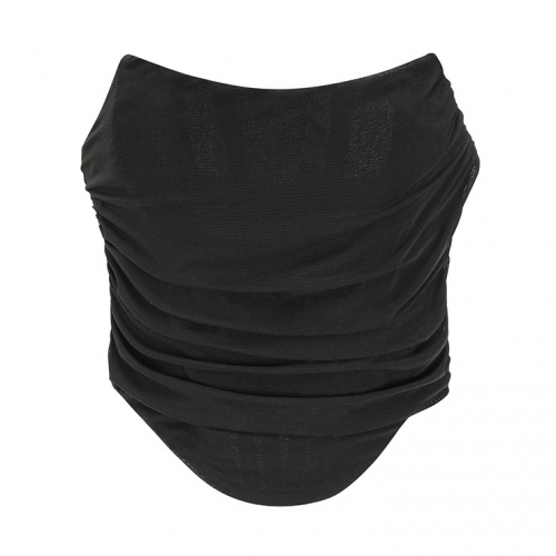 Retro Fantasies Black Backless Strapless 8 Plastic Bones Zipper Underbust Corset N22452