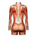 Strong Muscle 3D Digital Printed High Neck Long sleeve Shorts Bodysuit Halloween Costume N22338