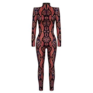 Red Robot 3D Printed Unitard Humanoid High Neck Bodysuit Halloween Cosplay Costume N22332