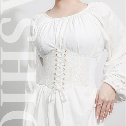 Fashion PU Lace Front Lace-up Elastic Wide Girdle Belt N22308