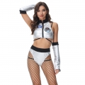 3pcs Sexy NASA Pilot Crop Top and Panty Halloween Cosplay Costume N22298