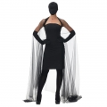 5pcs Sexy All Black Tube Dress with Cape Mystery Gala Guest Fancy Ball Cosplay Costume N22033