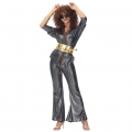 1970s Disco Dancing Queen Top and Bell-bottoms Trousers Adult Cosplay Party Costume N22026