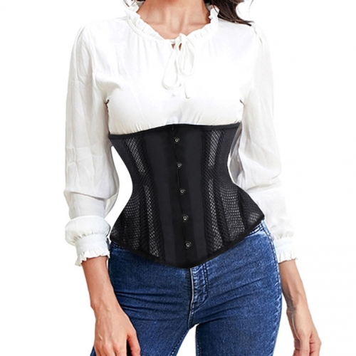 Sexy Steel Boned See-through Mesh Breathable Bodyshaper Waist Cincher Underbust Corset N22014