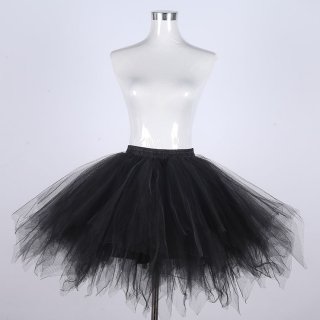 Gothic Tutu Mesh Tulle Harajuku A-Line Multi-layered Elastic Petticoat Cosplay Mini Skirt HG21914