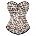Fashion 12 Plastic Boned Dessert Print Waist Cincher Strapless Body Shaper Overbust Corset N21826