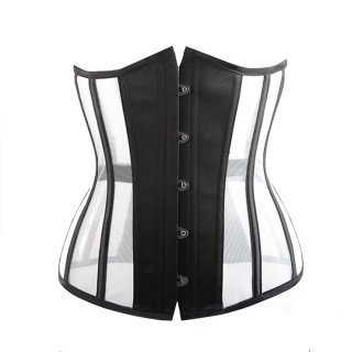 Sexy See-through Breathable Mesh 16 Steel Boned Waist Cincher Body Shaper Underbust Corset N21675