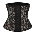 Sexy Black Floral Lace 4 Steel Bone Underwear Waist Cincher Body Shaper Underbust Corset N21648