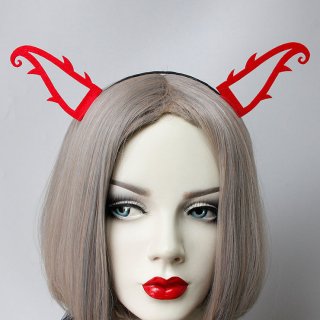 Sexy Red Monster Hollow-out Horns Halloween Party Cosplay Anime Decorations Headband J21534