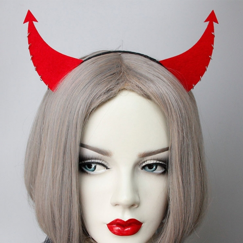 Sexy Red Monster Horns with Rings Halloween Party Cosplay Anime Decorations Headband J21532