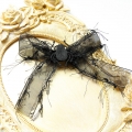 Gothic Black Bowknot and Spider Hairpin Cosplay Party Halloween Decoration J21467