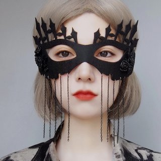Gothic Black Rose and Chain Noble Adult Masquerade Party Halloween Cosplay Eye Mask MS21435