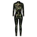 Sexy Camo Bone 3D Printed Unitard Skeleton High Neck Bodysuit Halloween Cosplay Costume N21396