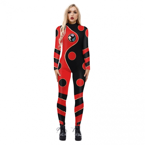 New Product Dragon Bug 3D Printed High Neck Long Bodycon Jumpsuit Halloween Costume N21251