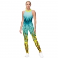 Evangelion Peacock Feather 3D Printed Backless Sleeveless Vest Bodysuit Halloween Costume N21244