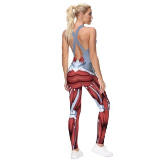 Evangelion Robot 3D Printed Backless Sleeveless Vest Bodysuit Halloween Costume N21242