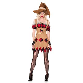 Sexy Off-the-shoulder Plaid Mini Dress Adult Cowboy Girl Halloween Cosplay Costume N20990