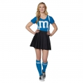 Fashion Spirit Halloween Adult Blue M&M's Kit With Suspenders Skirt Cosplay Costume N20987