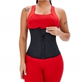 Unisex Black Waist Trainer Corset Sport Slimming Body Shaper Removable Velcro Belt N20887