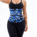 Fashion Camouflage-blue Neoprene Velcro Sports Waist Trainers Gym Body Shaper Belt N20873